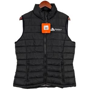 NEW Elevate Womens Mercer Insulated Vest Black LARGE Puffer Winter Snow Cozy
